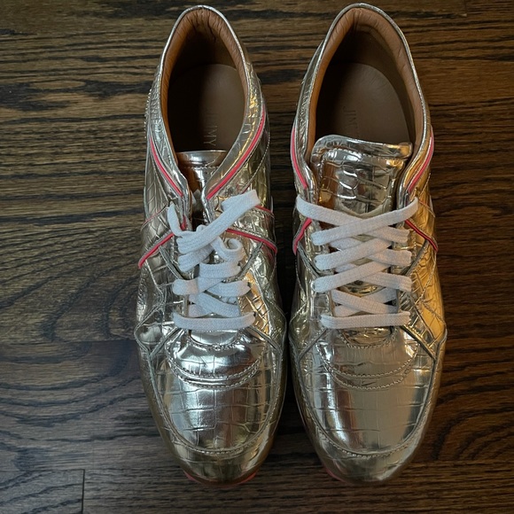 Jimmy Choo Metallic Leather Sneakers - Brand New Sz 40 - Picture 9 of 12